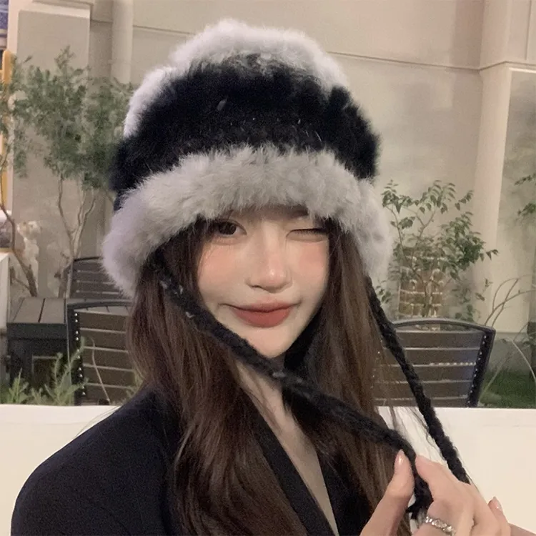 Lanza Rabbit Fur Beanies Women's-3
