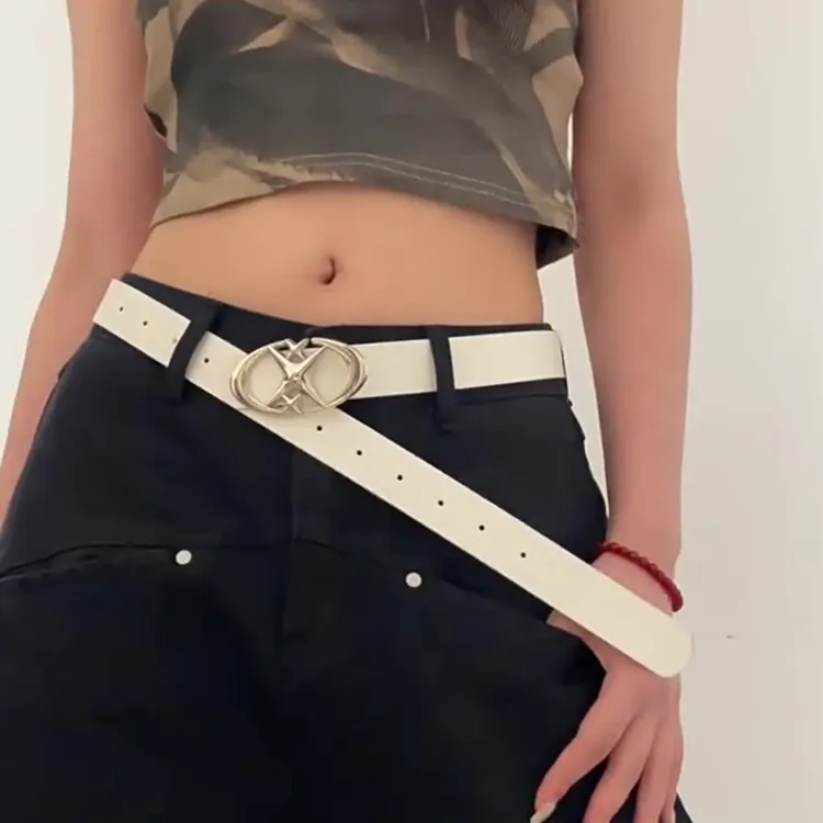 Lanza Cow Split Leather Belts Unisex Width 2.7cm-5