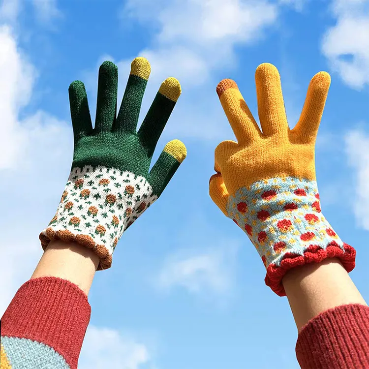 Lanza Acrylic Knit Gloves Women's-1