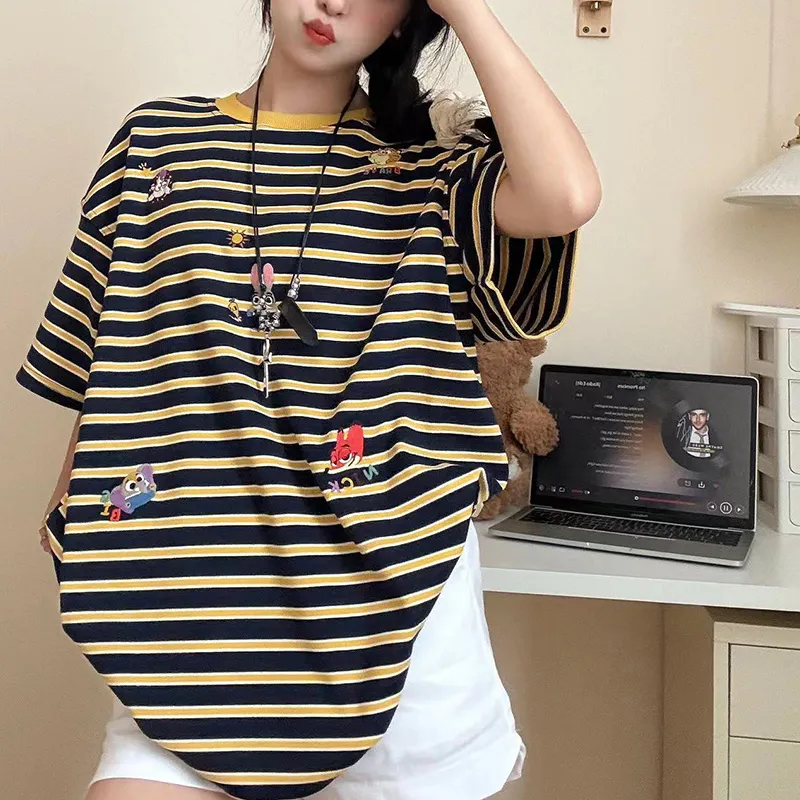 Mountainpeak T Shirt Unisex Yellow Stripes-4