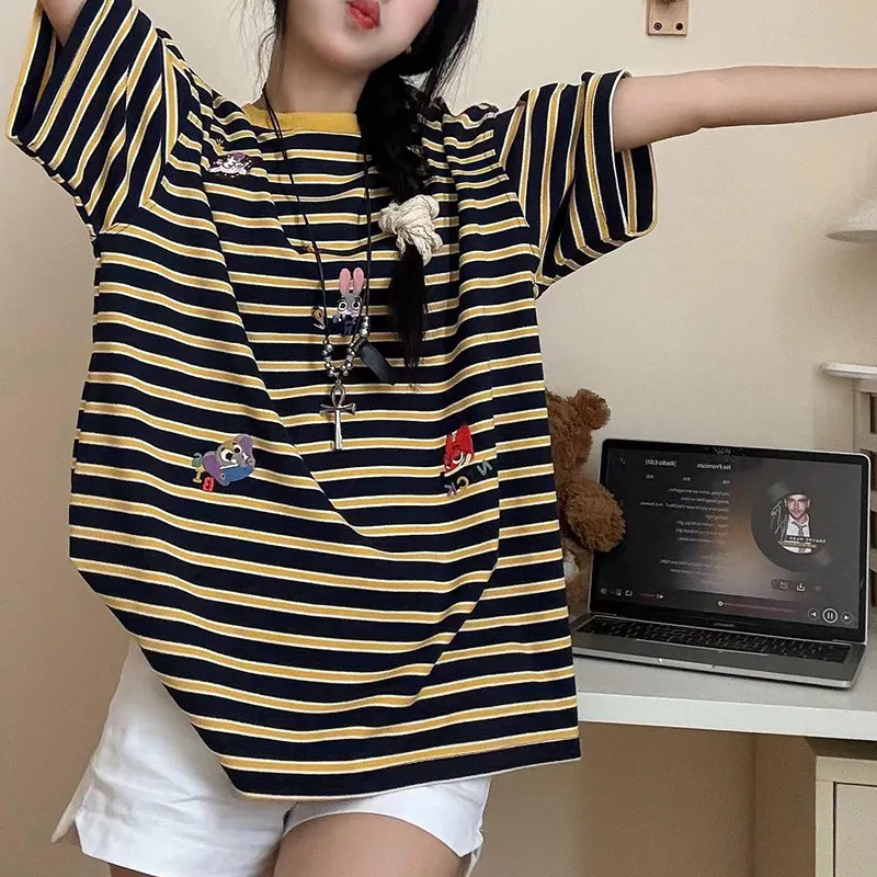 Mountainpeak T Shirt Unisex Yellow Stripes-5