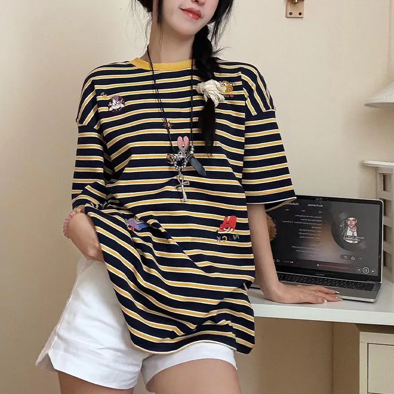 Mountainpeak T Shirt Unisex Yellow Stripes-3