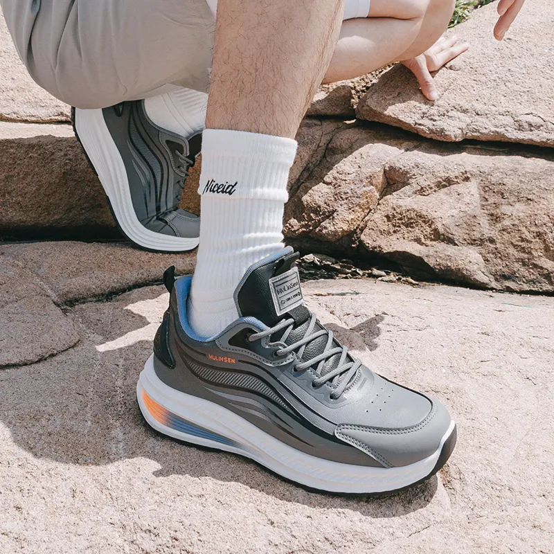 Mulinsen Anti Slip And Wear Resistant Lightweight Rebound Anti Rollover Low Top Running Shoes Men's-12