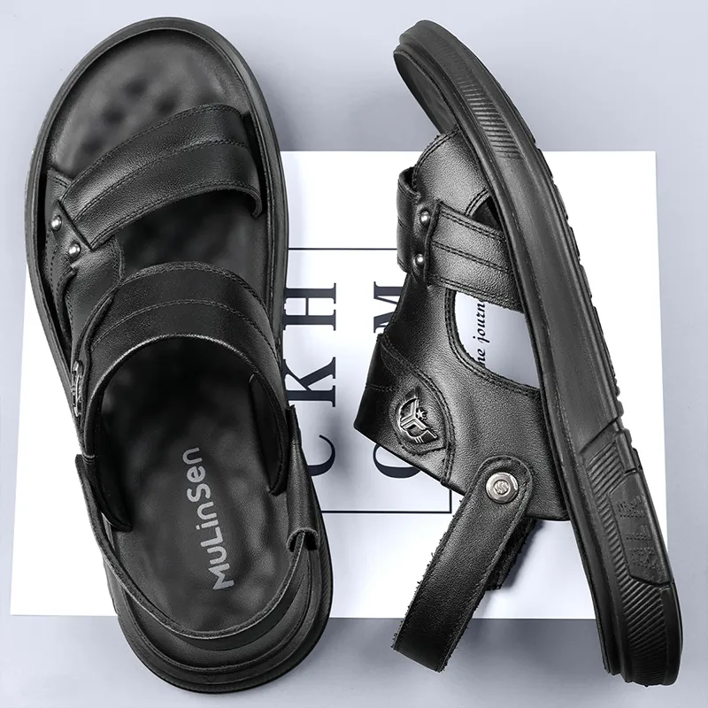 Mulinsen Beach Sandals Men Black/Brown-5