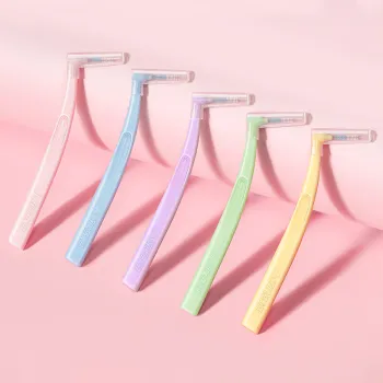 FAWNMUM L Type Super Fine Steel Wire Soft Fur Interdental Brush Orthodontic, Cleaning