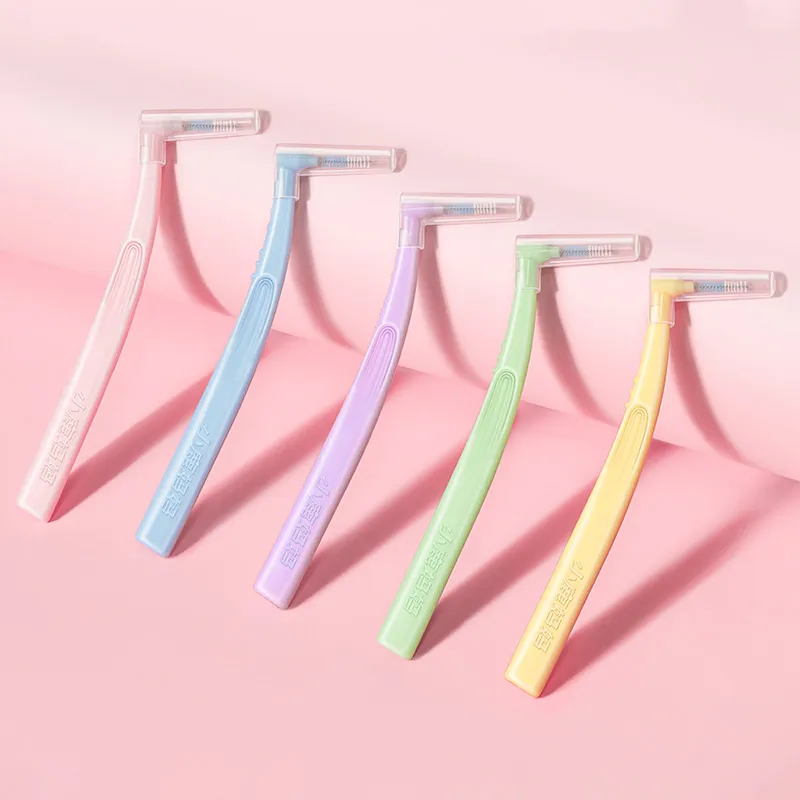 FAWNMUM L Type Super Fine Steel Wire Soft Fur Interdental Brush Orthodontic, Cleaning-0
