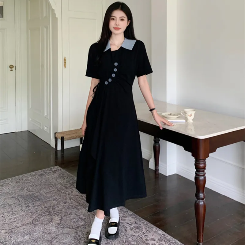 ZCDECO Short Sleeved Dress Women's Black-2