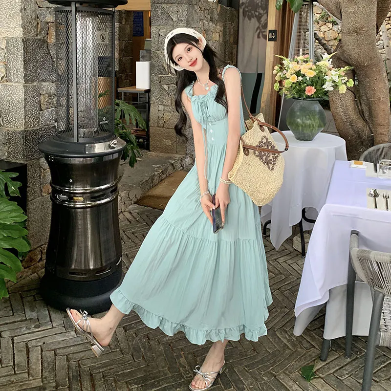ZCDECO Slip Dress Women's Mint Milk Green-2