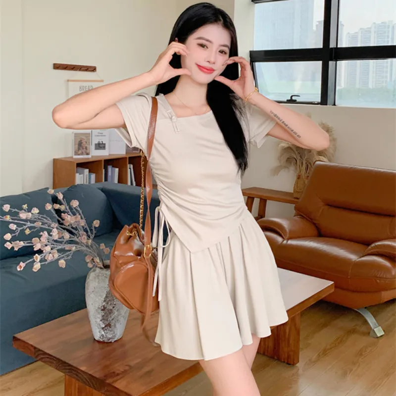 ZCDECO Skirt Set Women's Apricot-2