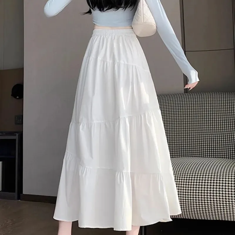 ZCDECO Casual Long Skirt Women's White-6