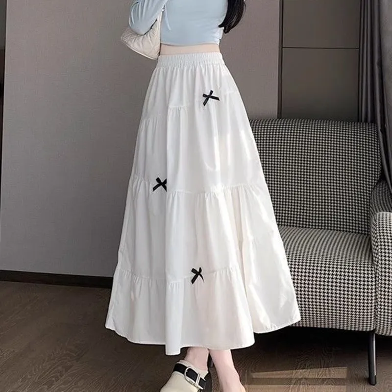 ZCDECO Casual Long Skirt Women's White-4
