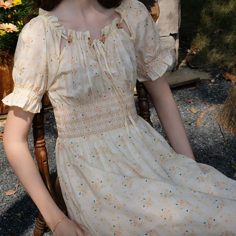 ZCDECO Short Sleeved Dress Women's Yellow-2