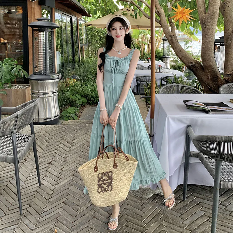 ZCDECO Slip Dress Women's Mint Milk Green-4