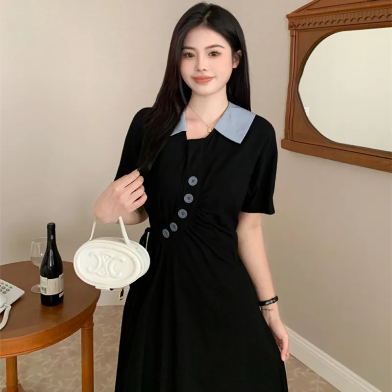 ZCDECO Short Sleeved Dress Women's Black-3