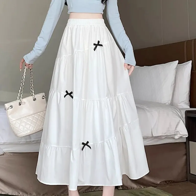 ZCDECO Casual Long Skirt Women's White-5
