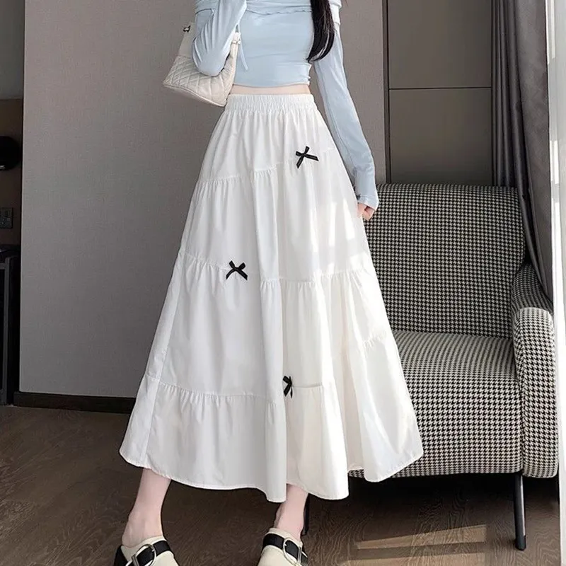 ZCDECO Casual Long Skirt Women's White-3