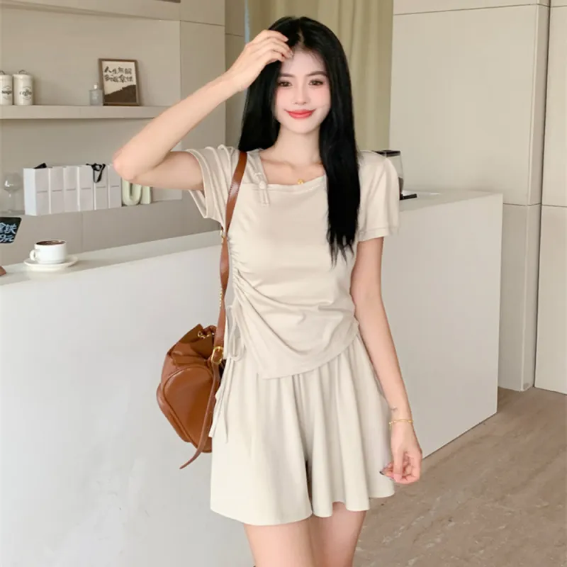 ZCDECO Skirt Set Women's Apricot-4