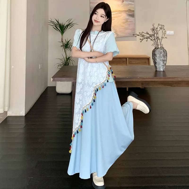 ZCDECO Two Piece Skirt Sets Women's Image Color Skirt Three Piece Set-3