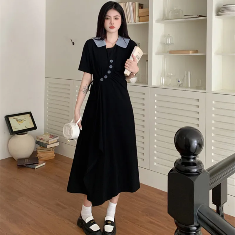 ZCDECO Short Sleeved Dress Women's Black-1