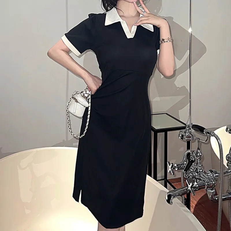 ZCDECO Short Sleeved Dress Women's Black-2