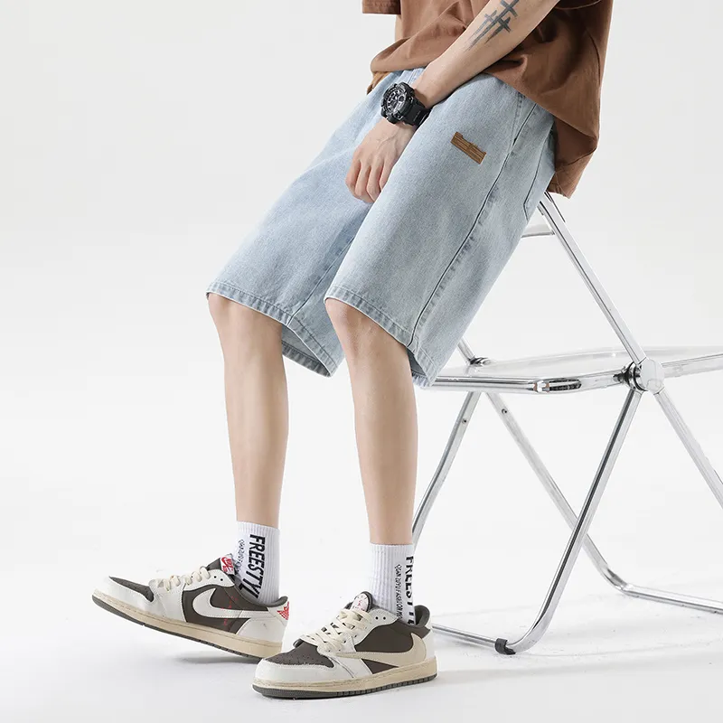 GROW DATE Denim Shorts Unisex Gray-16