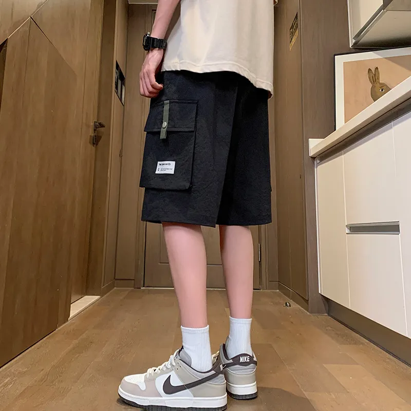 GROW DATE Cargo Shorts Unisex Black-3