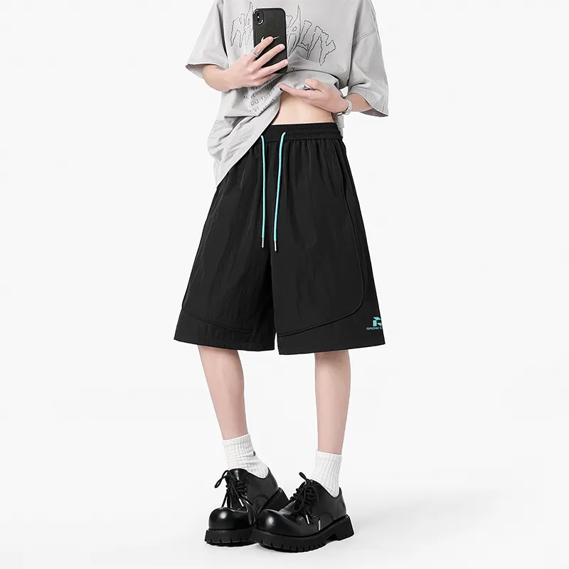GROW DATE Cargo Shorts Unisex Night Black-2