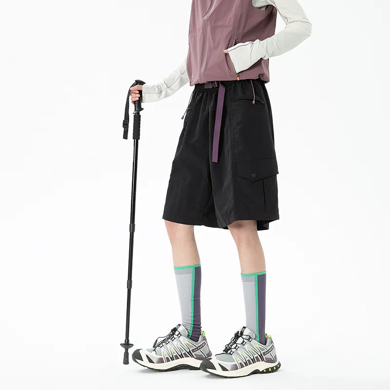 GROW DATE Cargo Shorts Unisex Black-6