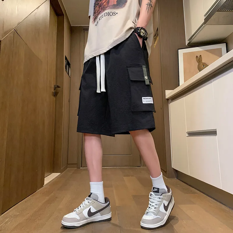 GROW DATE Cargo Shorts Unisex Black-2