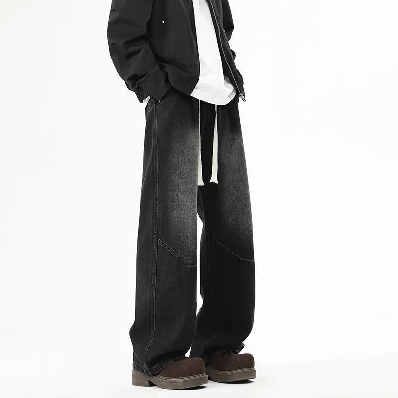 GROW DATE Jeans Unisex Black Gray-14