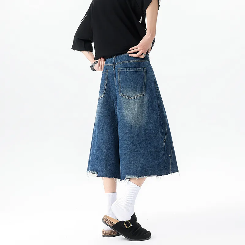 GROW DATE Denim Shorts Unisex Black-13