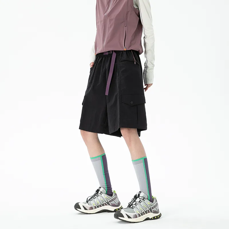 GROW DATE Cargo Shorts Unisex Black-5