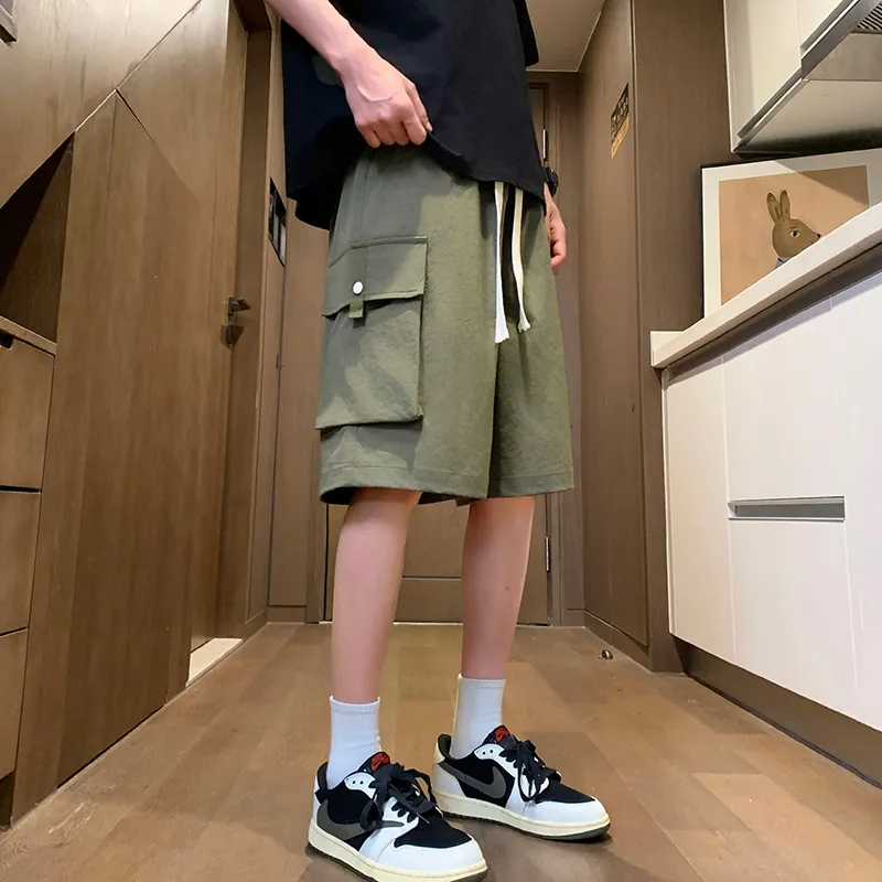 GROW DATE Cargo Shorts Unisex Black-13