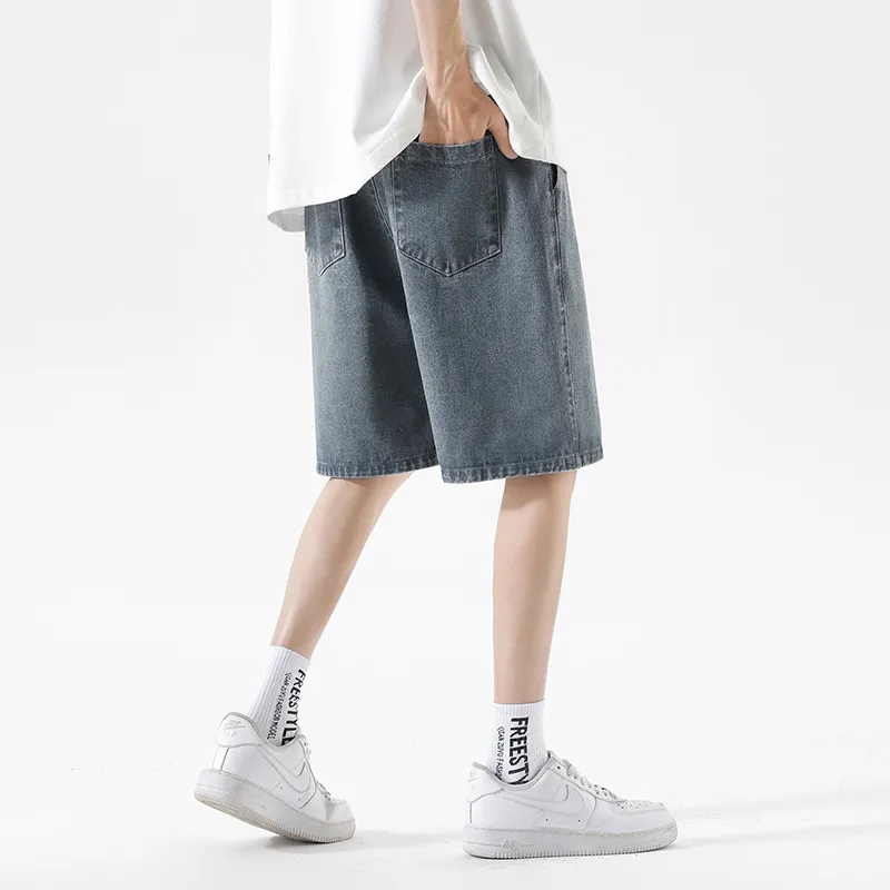GROW DATE Denim Shorts Unisex Gray-7