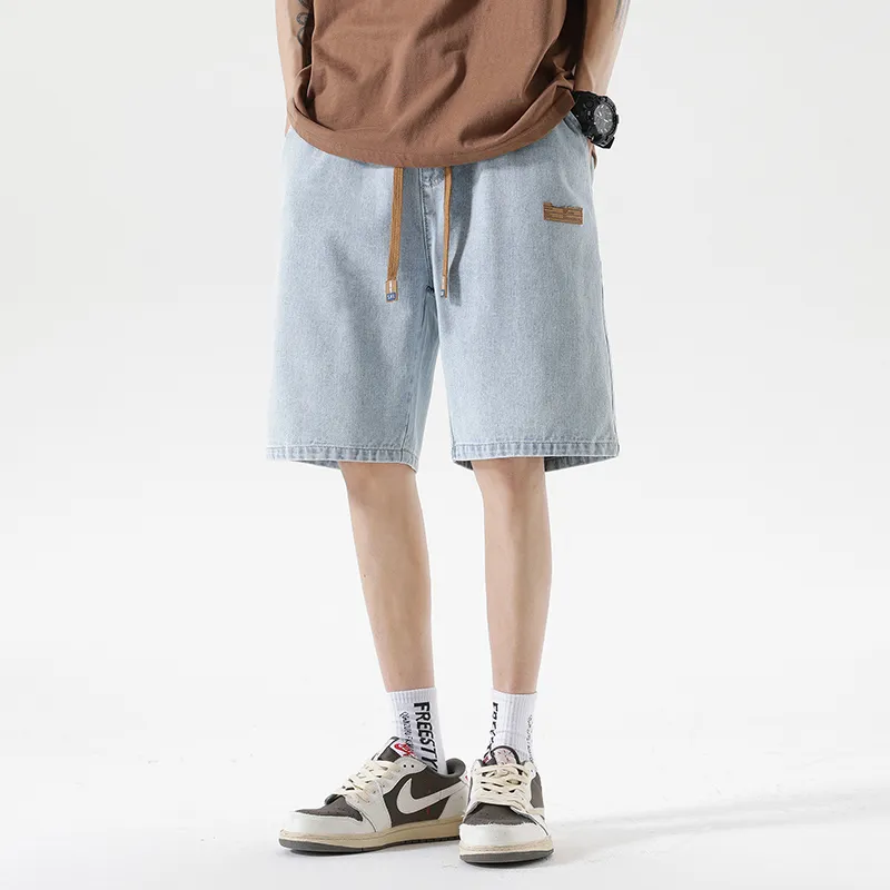 GROW DATE Denim Shorts Unisex Gray-17