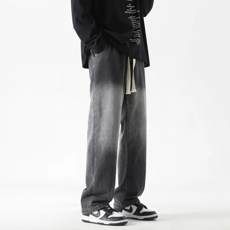 GROW DATE Jeans Unisex Black Gray-10