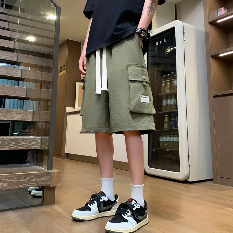 GROW DATE Cargo Shorts Unisex Black-14