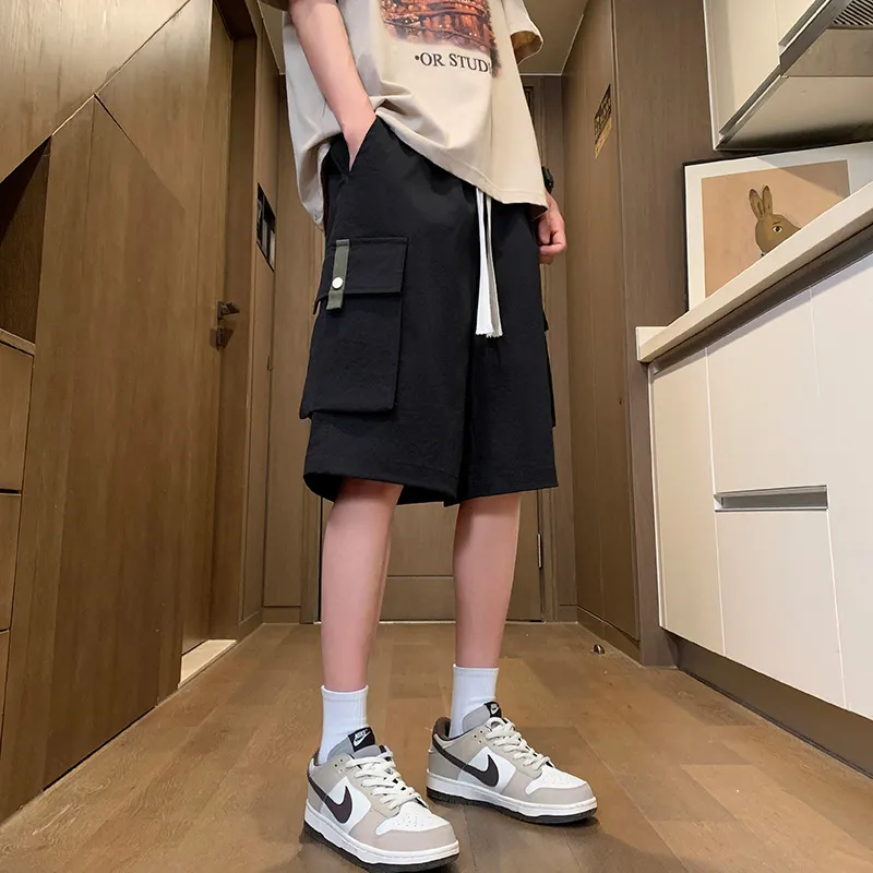 GROW DATE Cargo Shorts Unisex Black-4