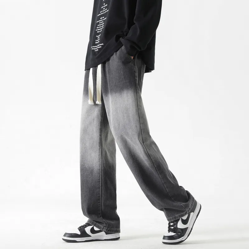 GROW DATE Jeans Unisex Black Gray-9