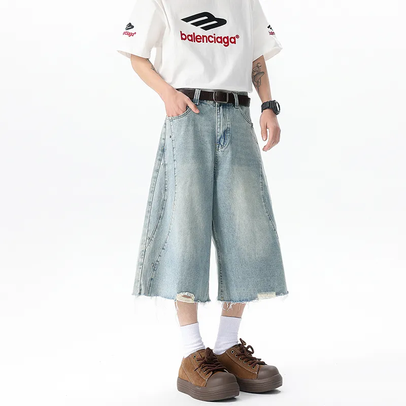 GROW DATE Denim Shorts Unisex Black-8