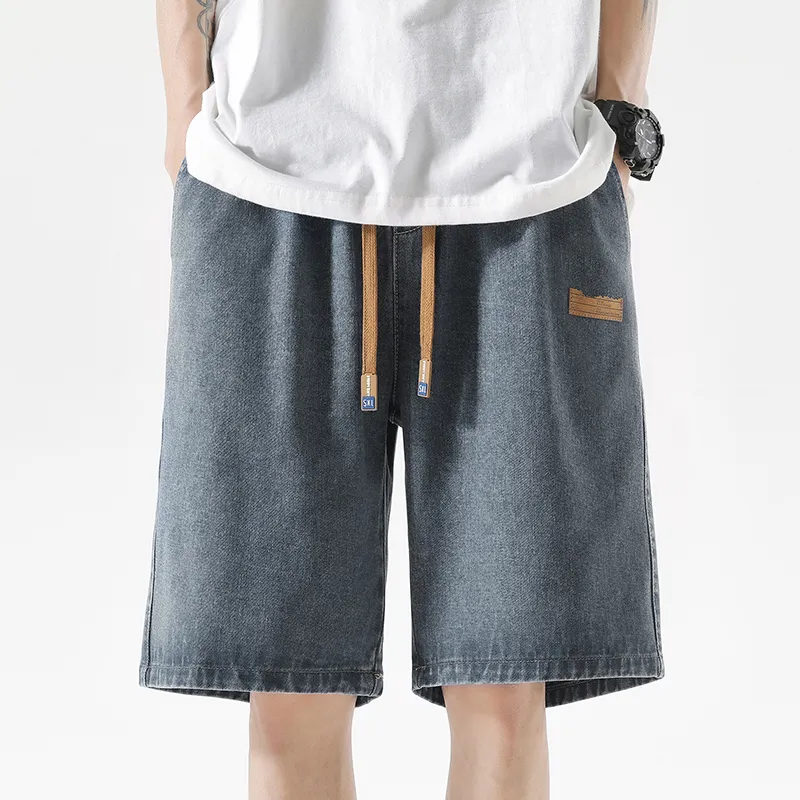 GROW DATE Denim Shorts Unisex Gray-8