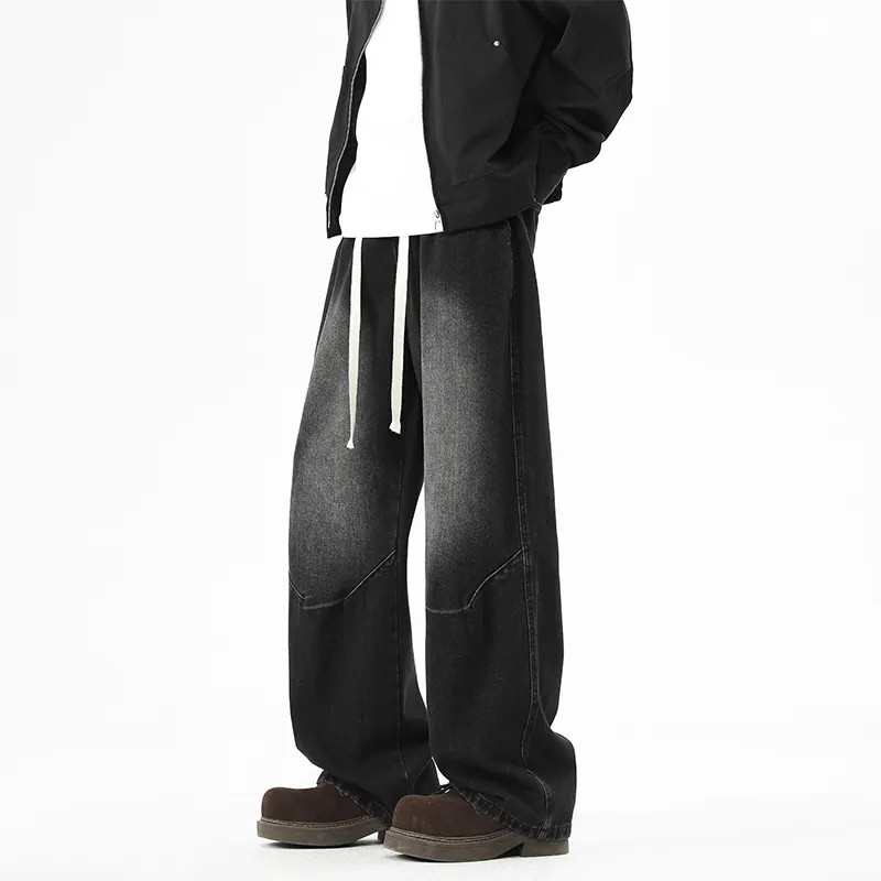 GROW DATE Jeans Unisex Black Gray-15