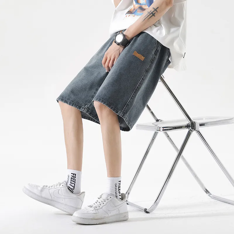 GROW DATE Denim Shorts Unisex Gray-9