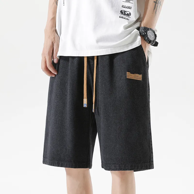 GROW DATE Denim Shorts Unisex Gray-5