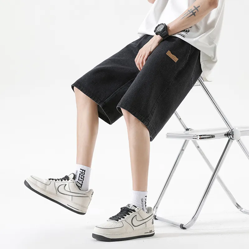 GROW DATE Denim Shorts Unisex Gray-6