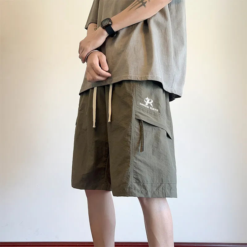 GROW DATE Cargo Shorts Unisex Black-12