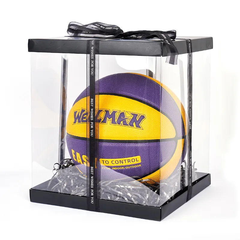 WELLman PU Basketball Purple Gold Size 7 Ball Training Unisex-8