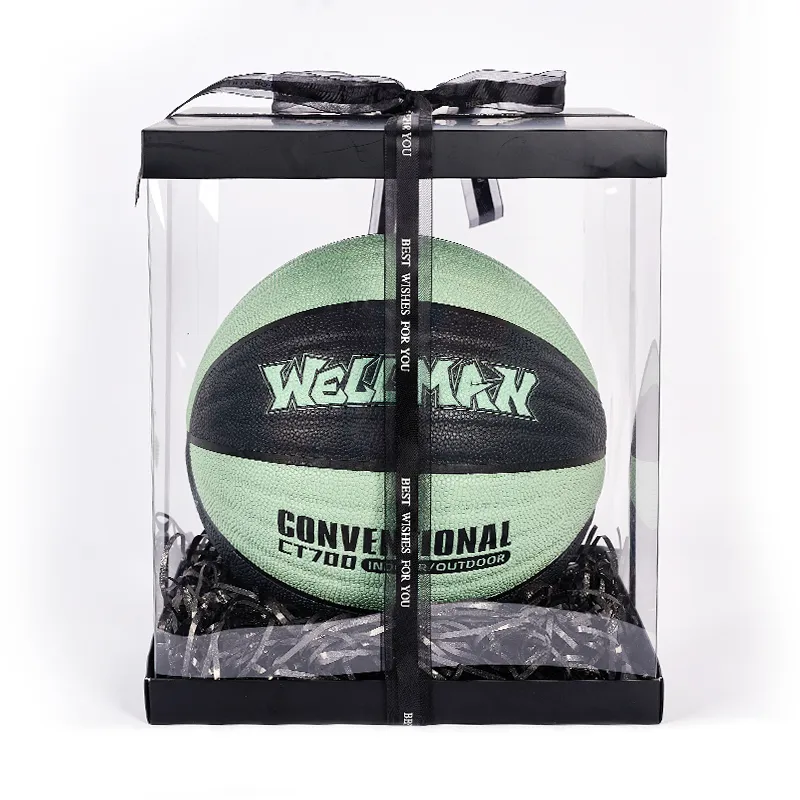 WELLman PU Basketball Black Green Size 7 Training Unisex-8
