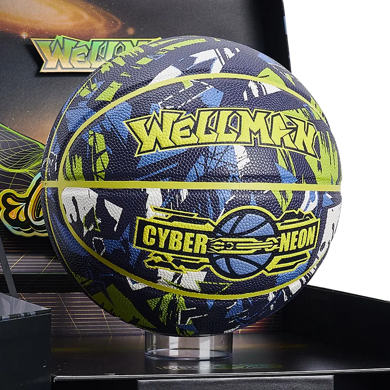 WELLman PU Basketball Yellow Size 7 Ball Street Training Competition Unisex-5