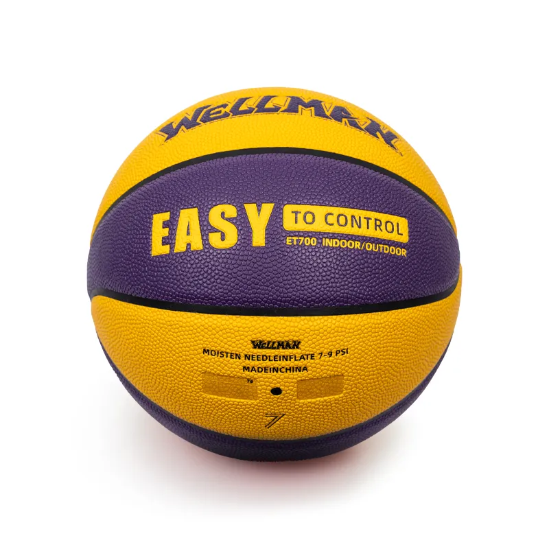 WELLman PU Basketball Purple Gold Size 7 Ball Training Unisex-6